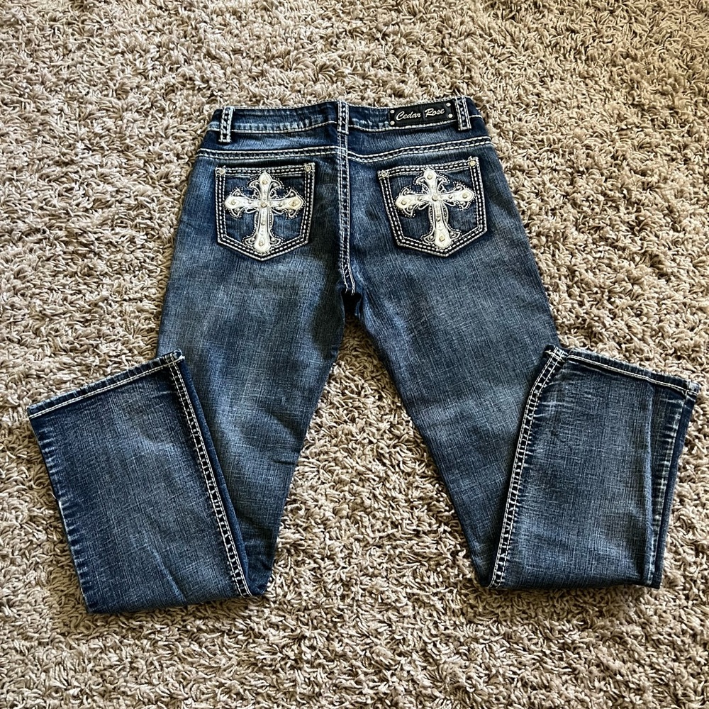 GRACE IN LA Cedar Rose bootcut jeans